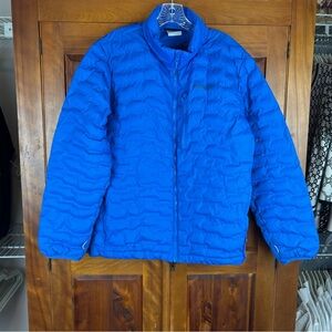 Columbia Blue PFG Performance Fishing Gear Omni Shield Interchange Puffer Jacket